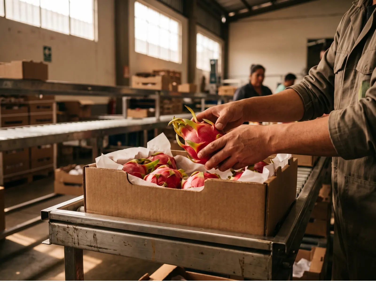Empaque de fruta en bodega